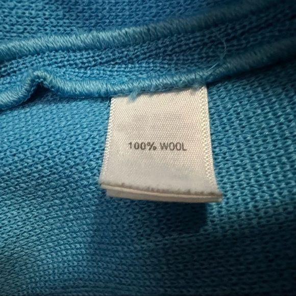 ST. JOHN Baby Blue Gold Stud Buttons Wool Blazer Jacket 10 - Picture 8 of 8